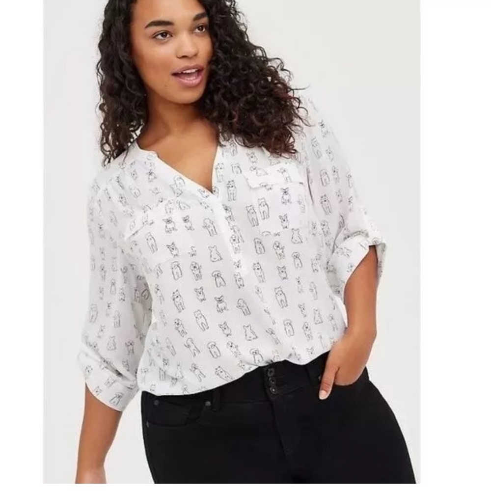 Harper Georgette Pullover 3/4 Sleeve Blouse